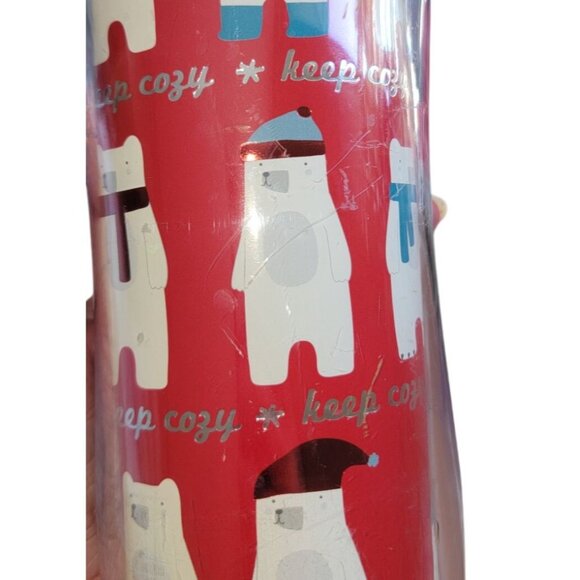 Polar Bear "Keep Cozy" Insulated Travel Tumbler With Red Lid - Picture 3 of 6